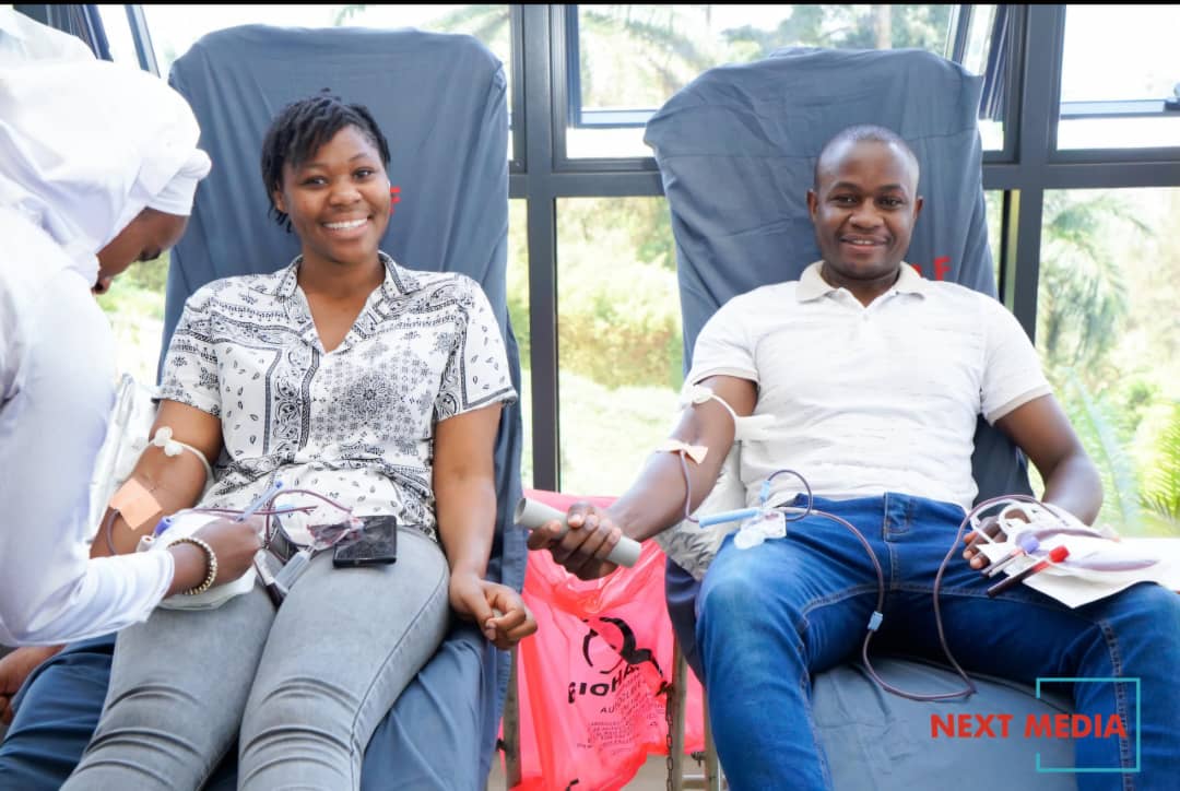 Next Media team taking part in a community blood donation drive
